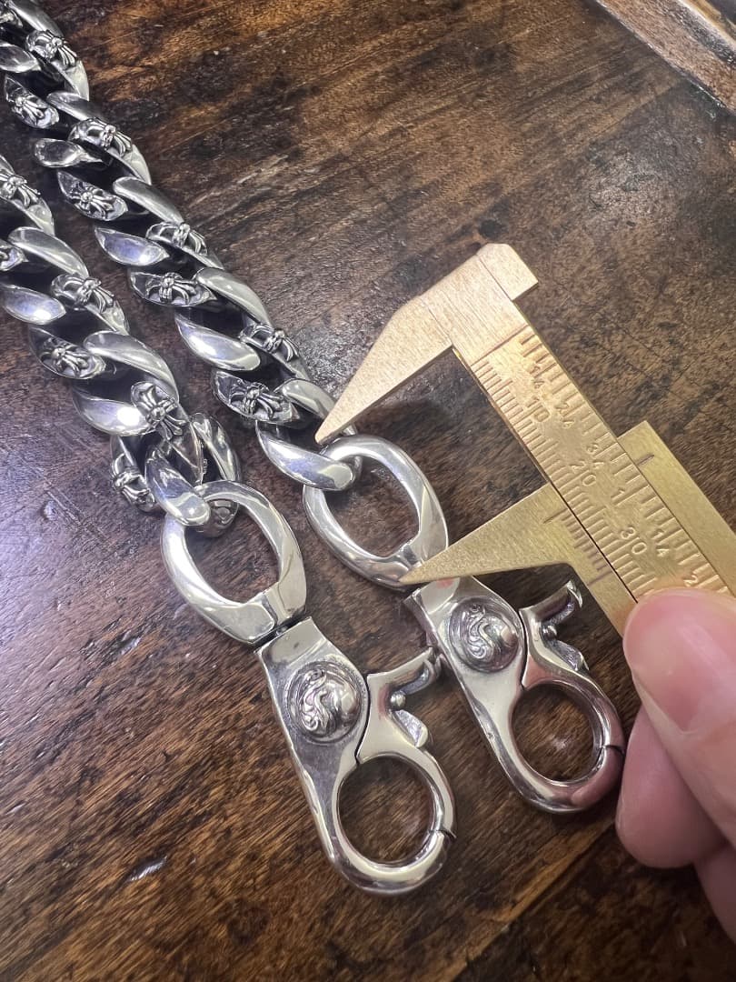 バイカー必須　ウォレット用プレーン　シルバーチェーン　TYPE1　QBKL012