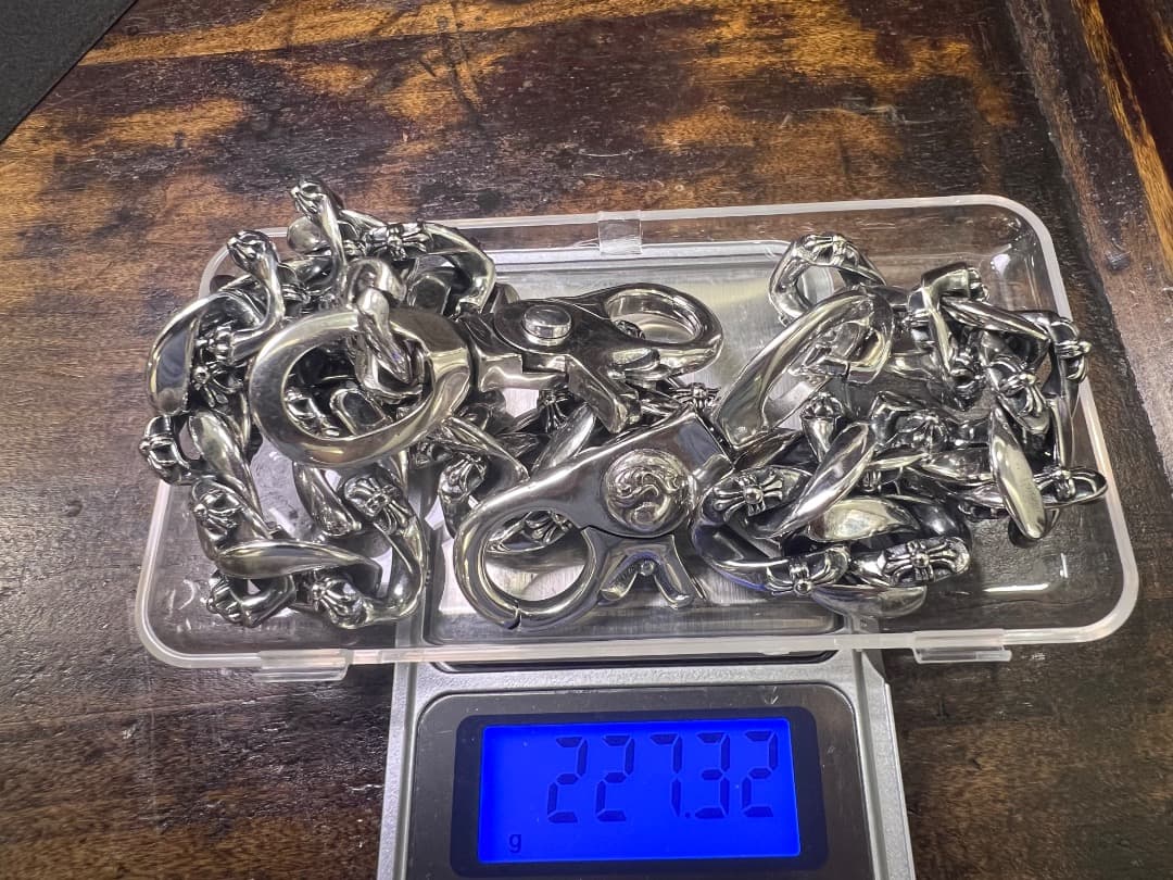 バイカー必須　ウォレット用プレーン　シルバーチェーン　TYPE1　QBKL012