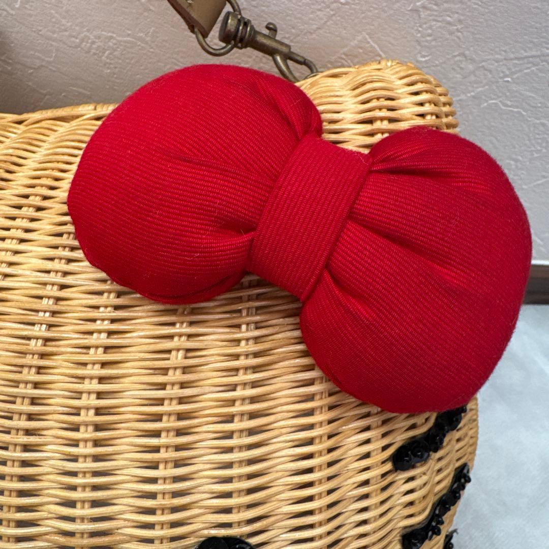 MIKA　ニーナミュウ　ハローキティ かごバッグ 赤いリボン