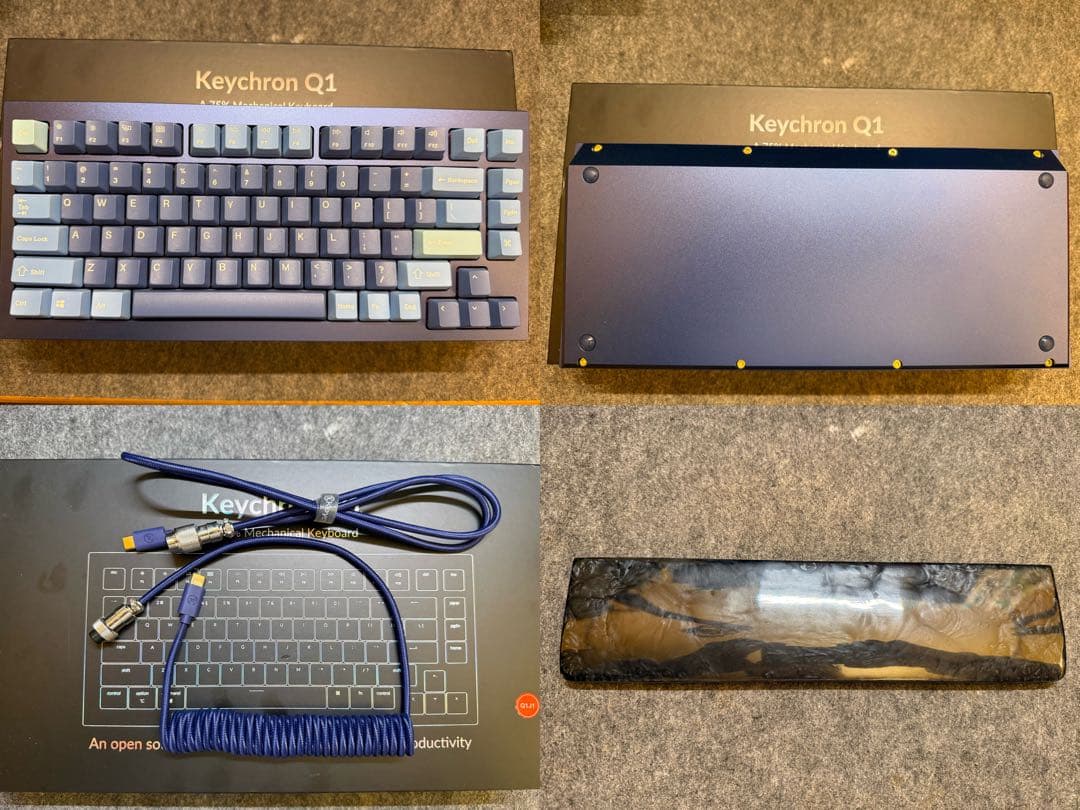 Keychron Q1 75%キーボード コイルケーブル カスタムキーキャップ