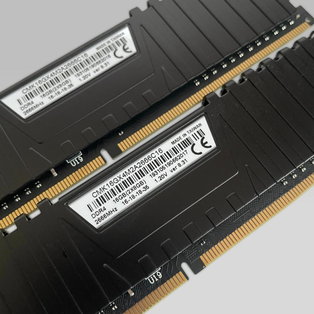 【CORSAIR】DDR4 8GB×2 2666MHz メモリ RAM 2枚組
