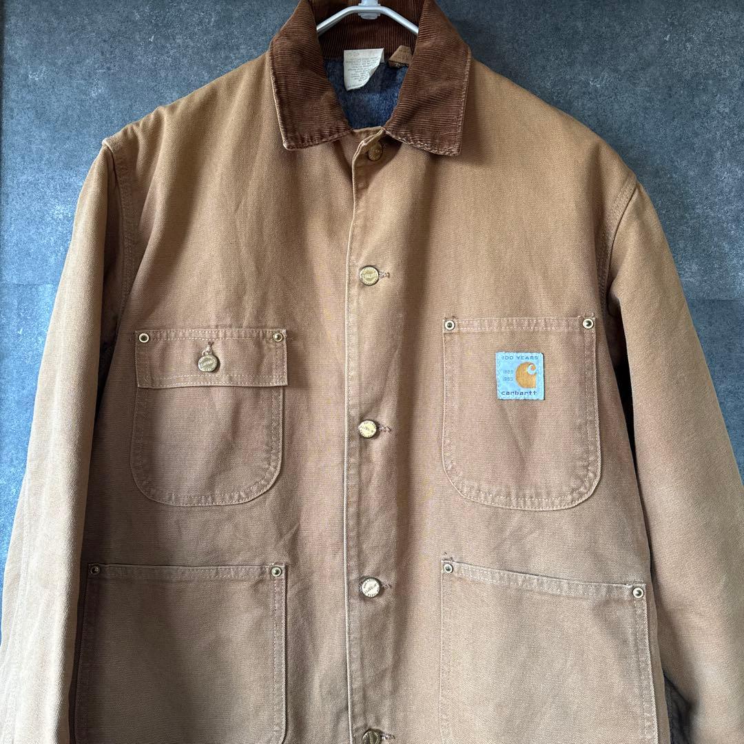 希少 星タグ Carhartt ミシガン チョアコート USA製 100周年