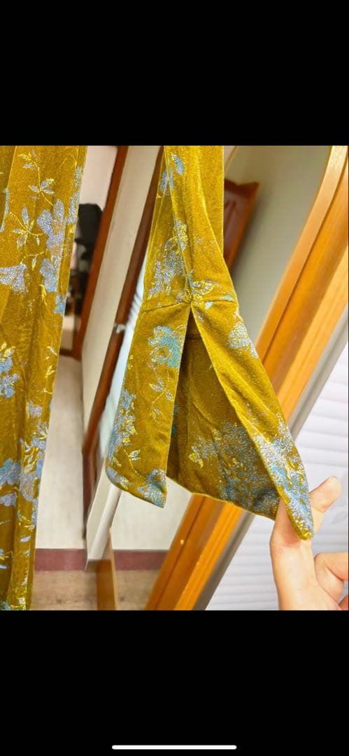 ワンピース Ameri Vintage FLOWER PRINT VELOUR DRESS