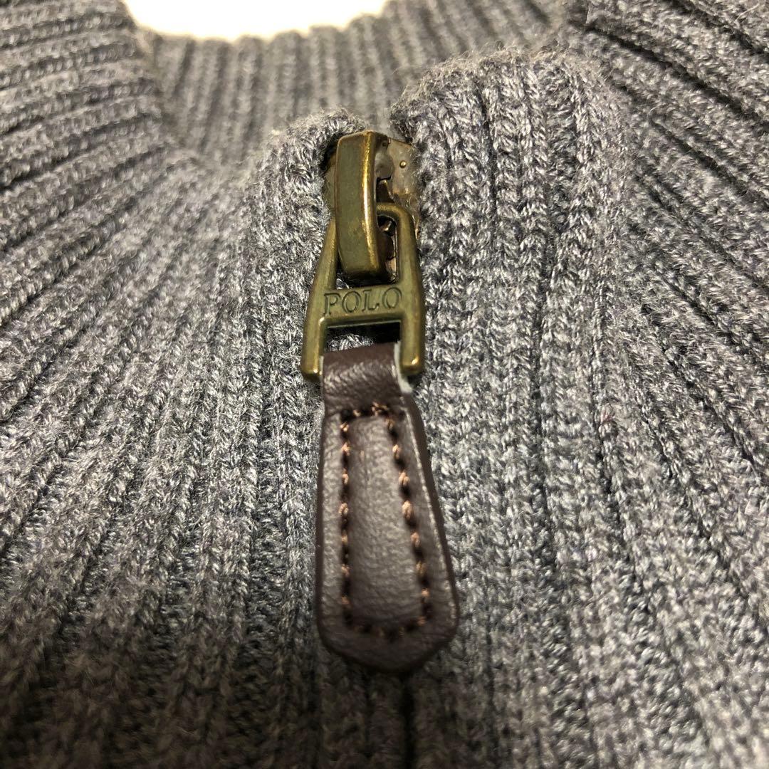 ポロラルフローレン　ケーブルニット　ハーフジップ　ポニー刺繍ロゴ　現行QRタグ