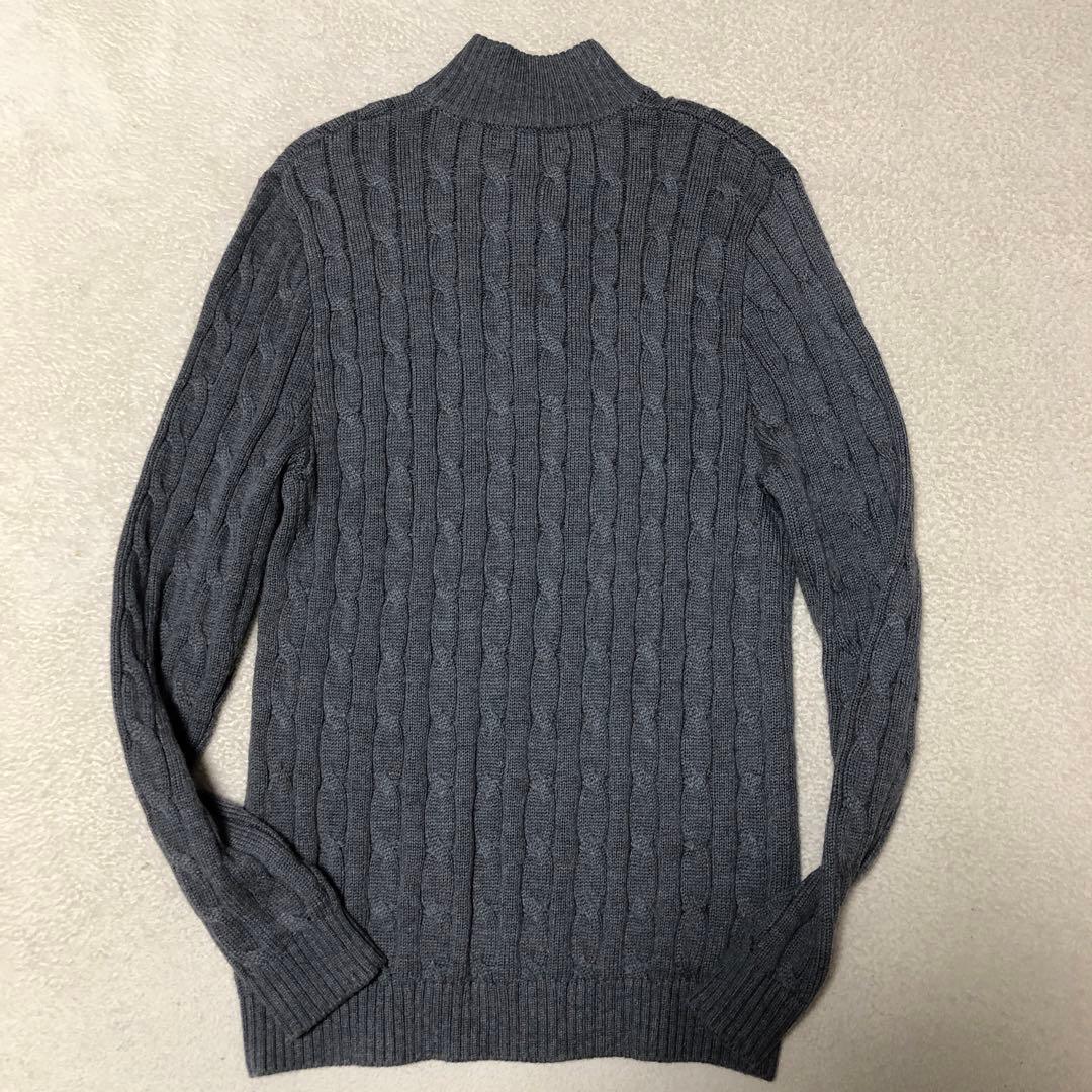 ポロラルフローレン　ケーブルニット　ハーフジップ　ポニー刺繍ロゴ　現行QRタグ