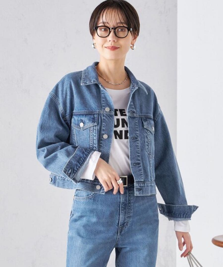 美品 ドゥーズィエムクラス　クロップドデニムジャケット