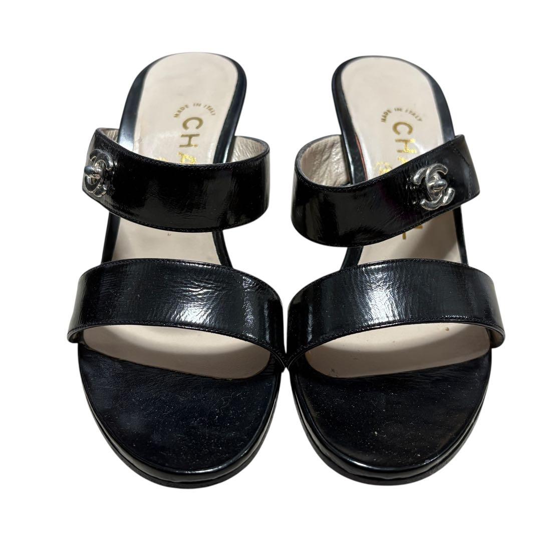 CHANEL シャネル ココマーク ターンロックデザイン サンダル 34
