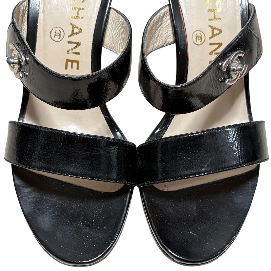 CHANEL シャネル ココマーク ターンロックデザイン サンダル 34