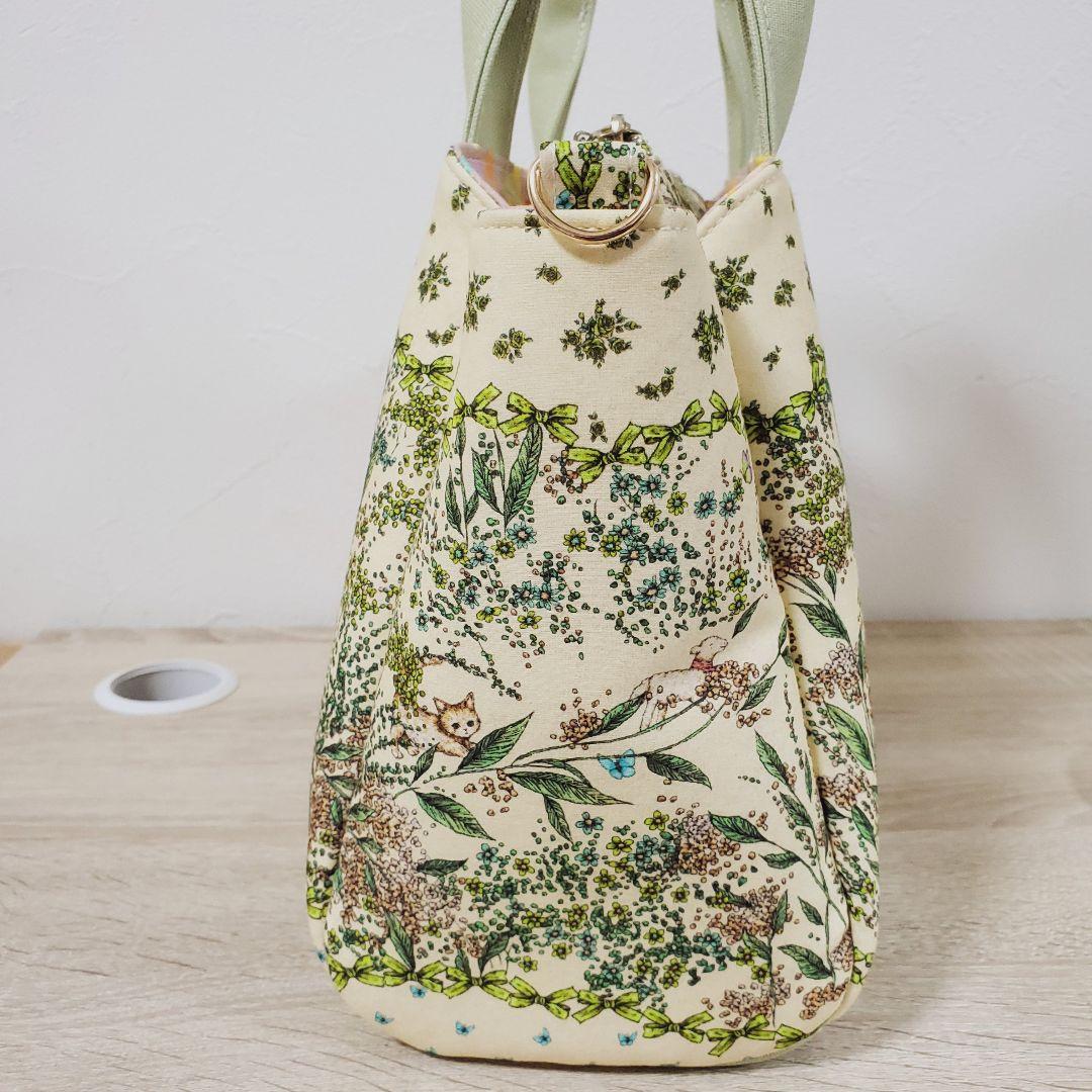 ハンドメイド 3roomsバッグM リボンボーダー yukiemon