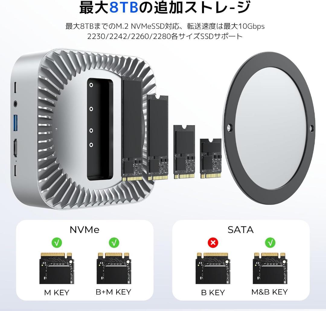 【新品未使用、匿名配送‼️】Mac Mini M4 対応ハブ 高精細UI
