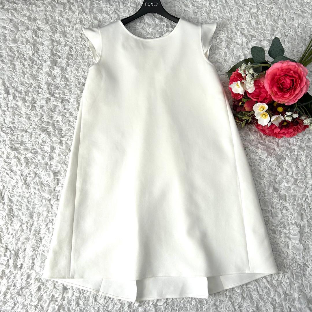 極美品✨2020年購入 ヨーコチャン バックパール フリル袖 ワンピース ドレス