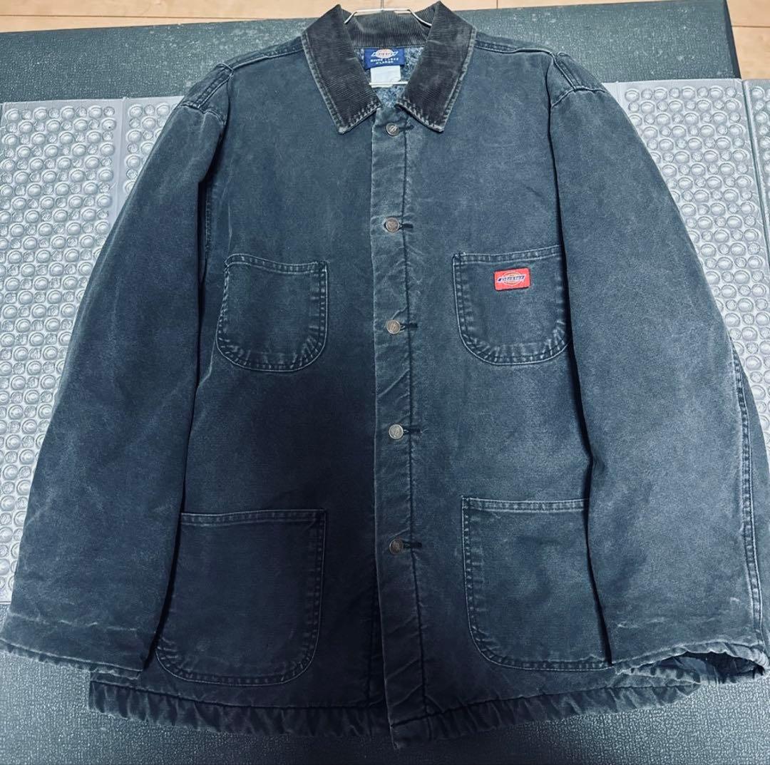 Dickies カバーオール ダックジャケット墨黒フェードブラック