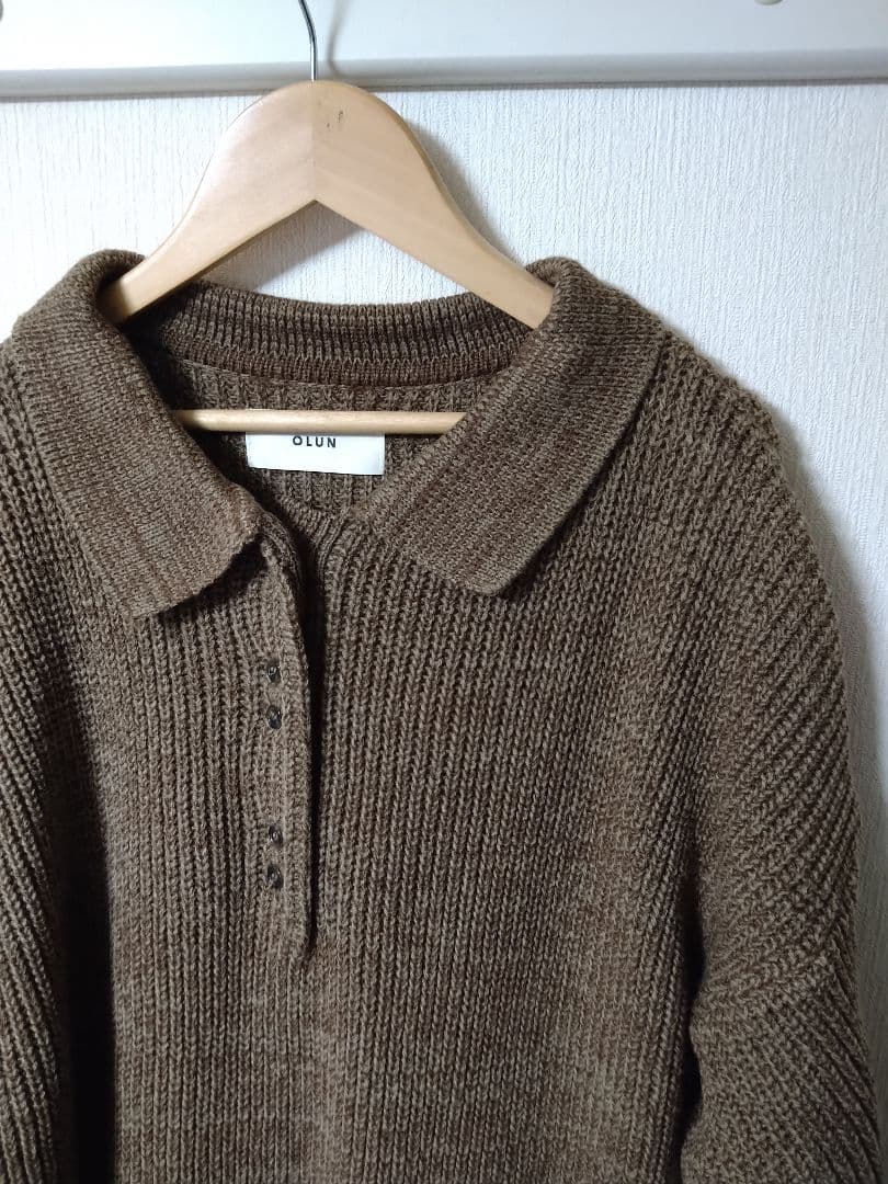 OLUN ニットポロワンピース ブラウン　Mサイズ きりまる オルン