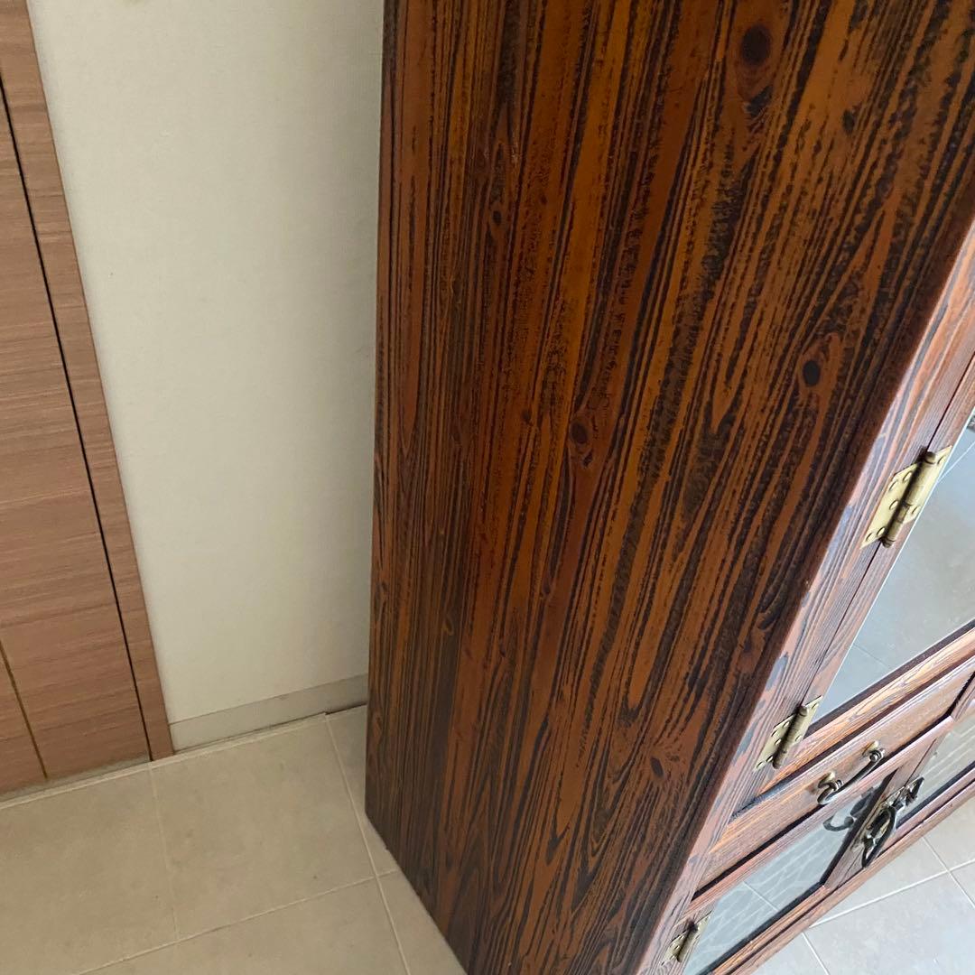 李朝家具　アンティーク　ガラスキャビネット　飾り棚　薬箪笥　中国家具　和家具