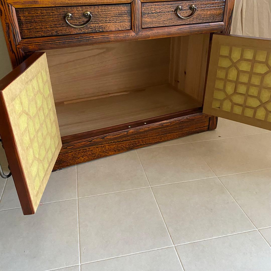 李朝家具　アンティーク　ガラスキャビネット　飾り棚　薬箪笥　中国家具　和家具