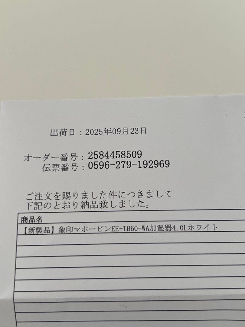 スチーム式加湿器 EE-TB60-WA 4.0L ホワイト　新品　2025年