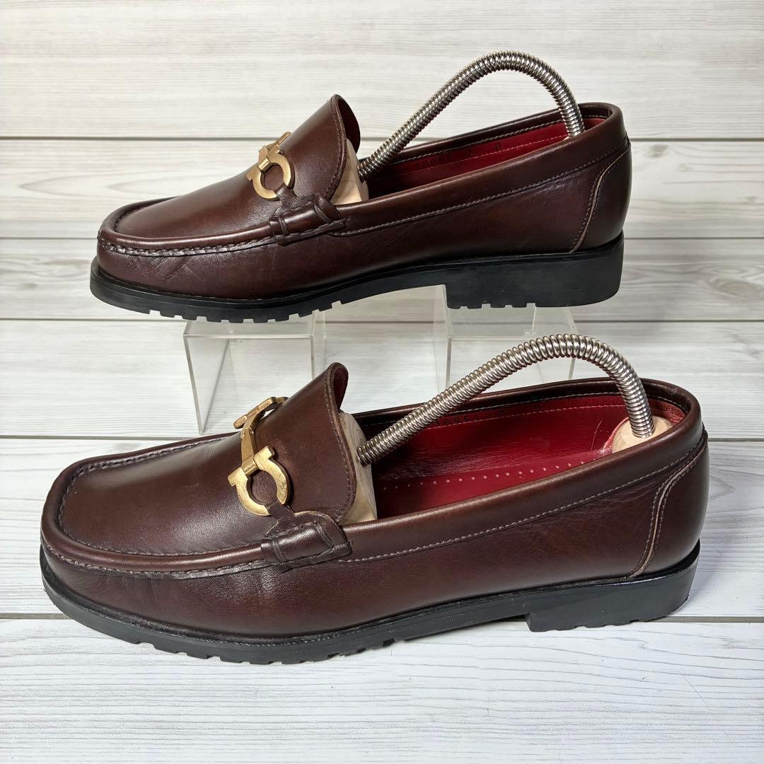 136【美品】サルヴァトーレ フェラガモ ビットローファー レザー 本革 7