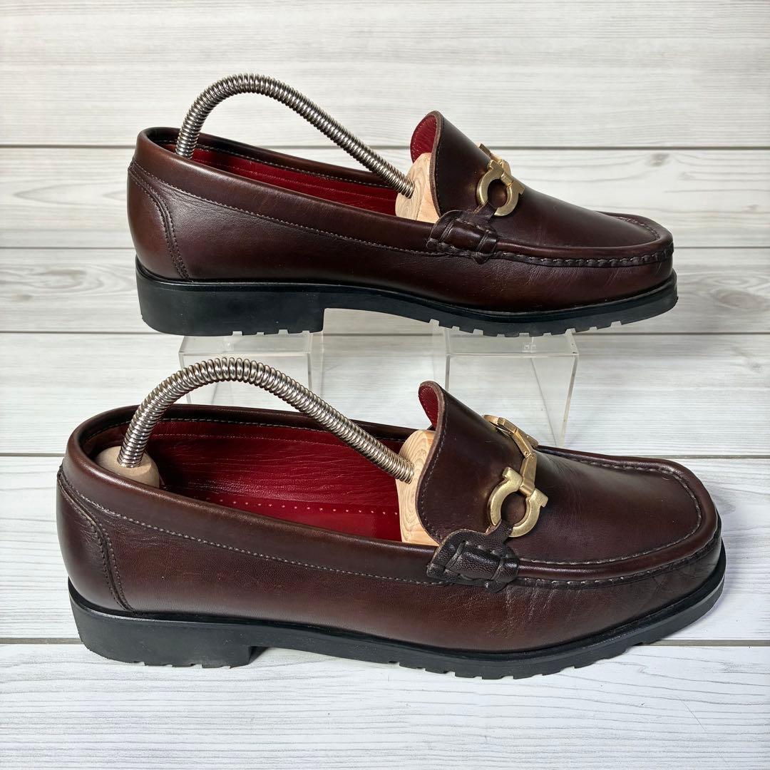 136【美品】サルヴァトーレ フェラガモ ビットローファー レザー 本革 7