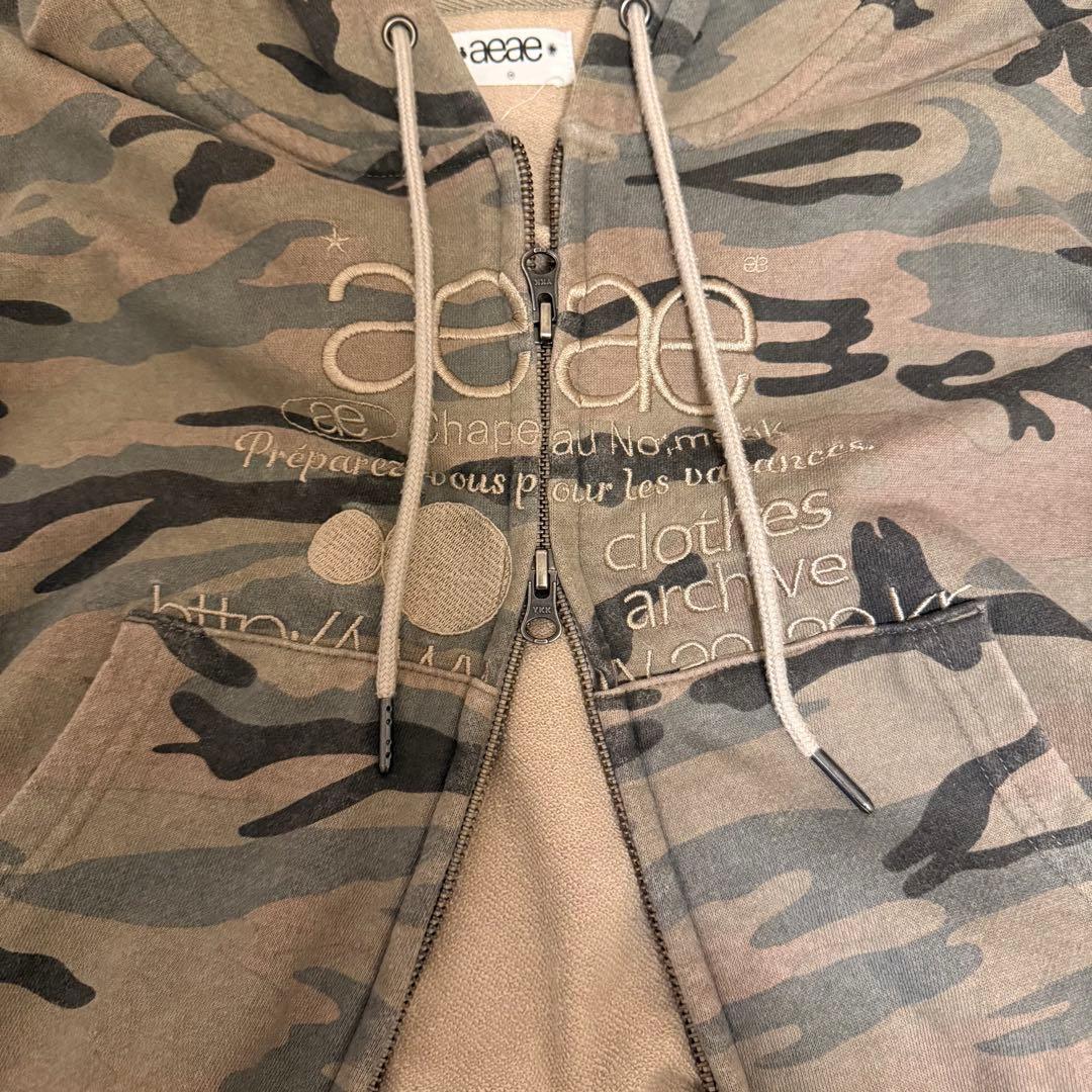 aeae 迷彩 クロップドパーカー