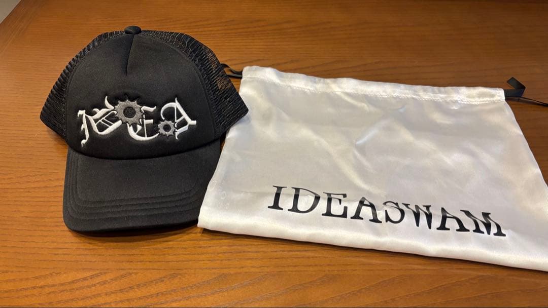 IDEASWAM イデアスワム ロゴ刺繍 メッシュキャップ ブラック