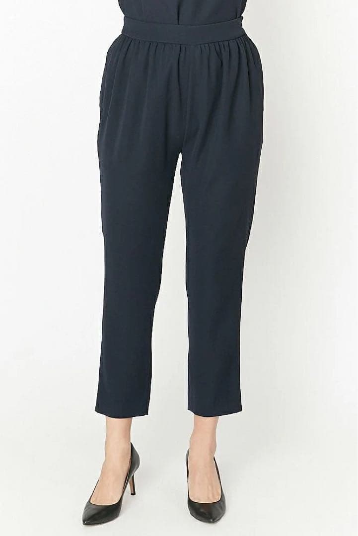 ♡新品タグ付♡　ヨーコチャン　ハイウエストギャザーパンツ　ネイビー