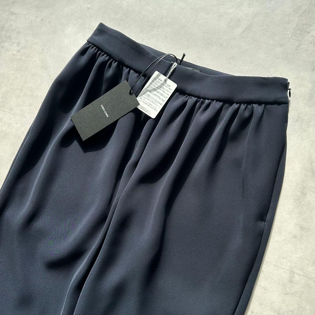 ♡新品タグ付♡　ヨーコチャン　ハイウエストギャザーパンツ　ネイビー