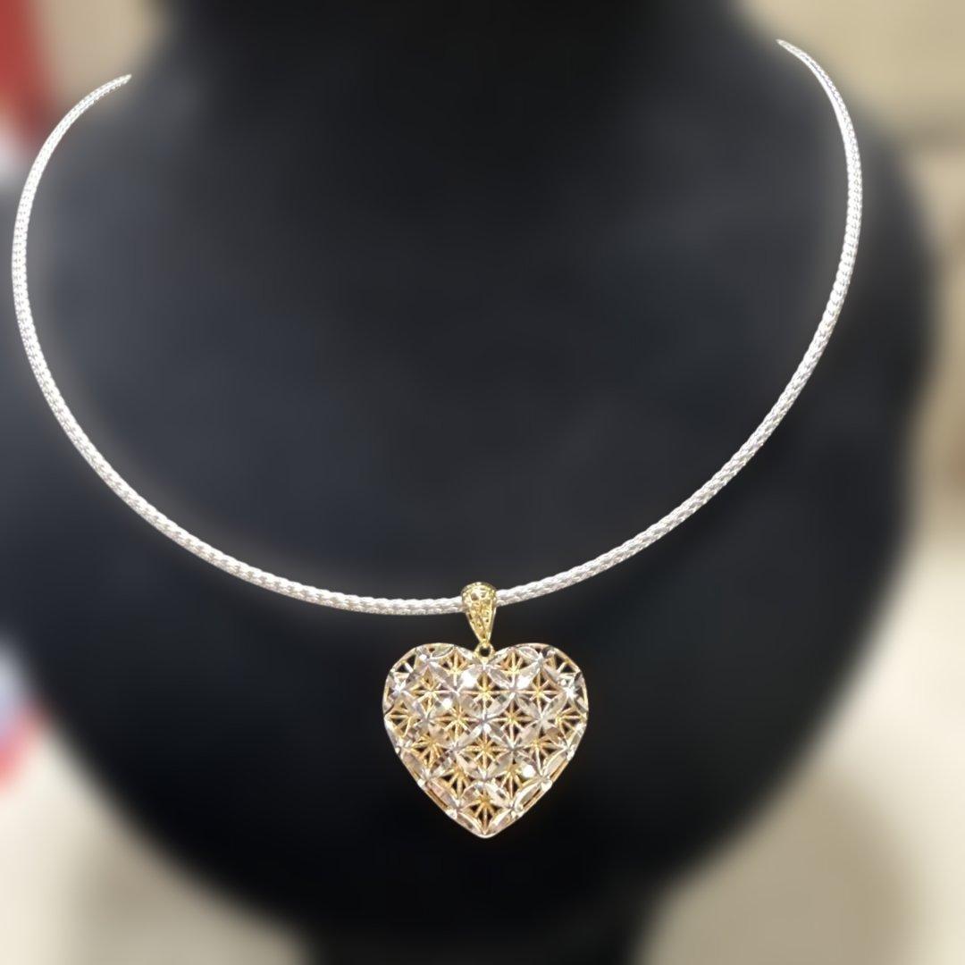 (ベイクドチーズ) 18金wg/yg 2トーンオメガネックレス