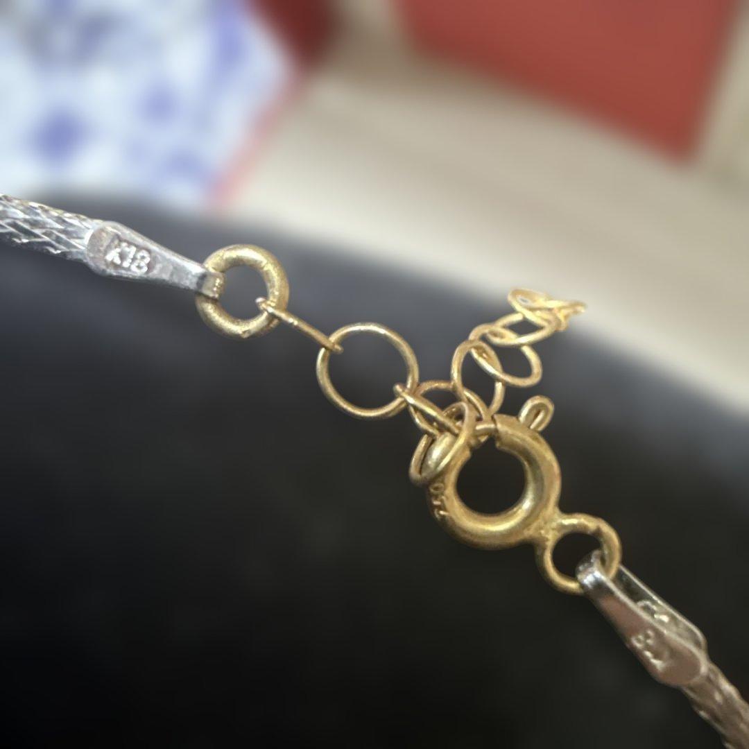 (ベイクドチーズ) 18金wg/yg 2トーンオメガネックレス