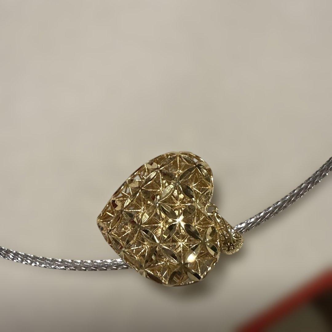 (ベイクドチーズ) 18金wg/yg 2トーンオメガネックレス