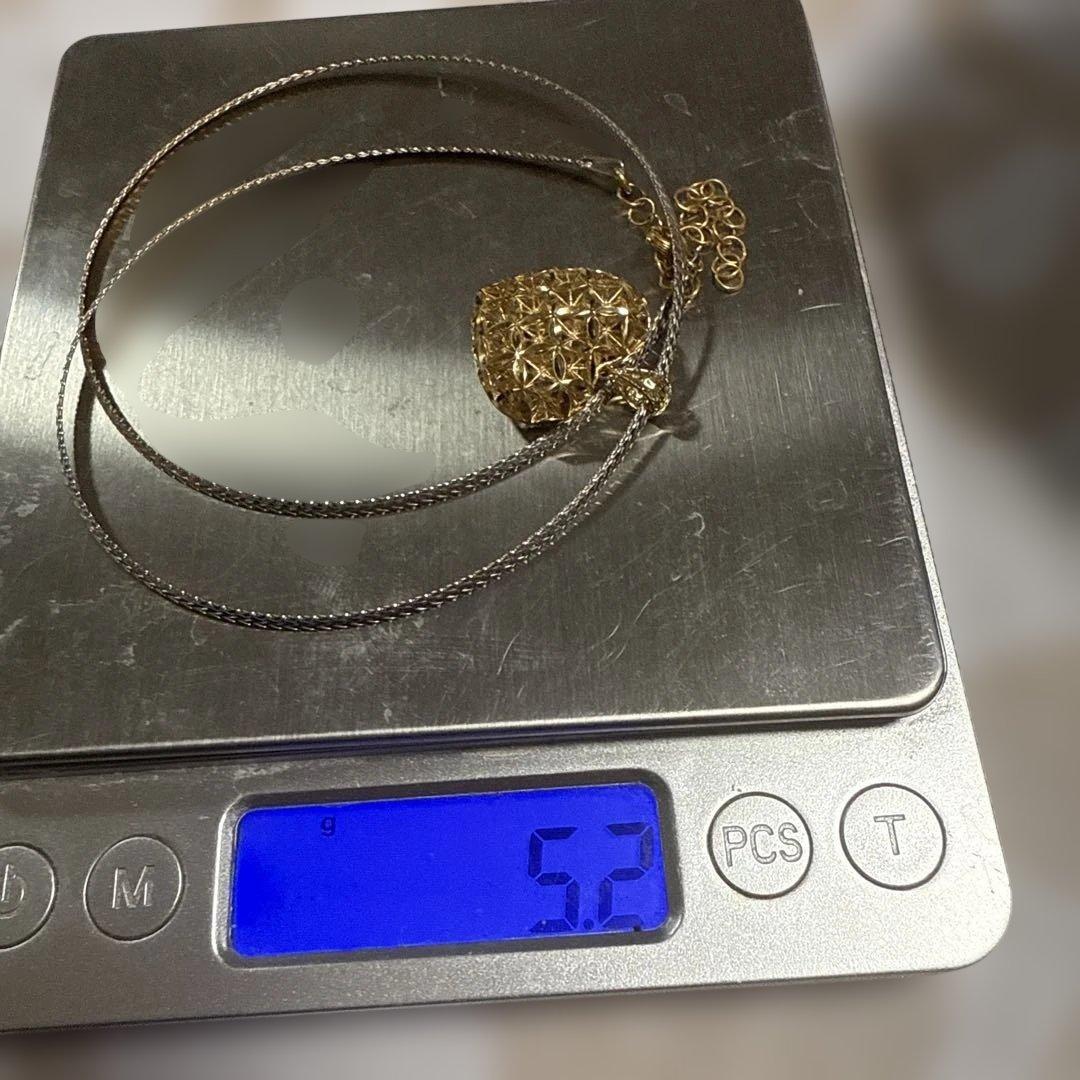 (ベイクドチーズ) 18金wg/yg 2トーンオメガネックレス