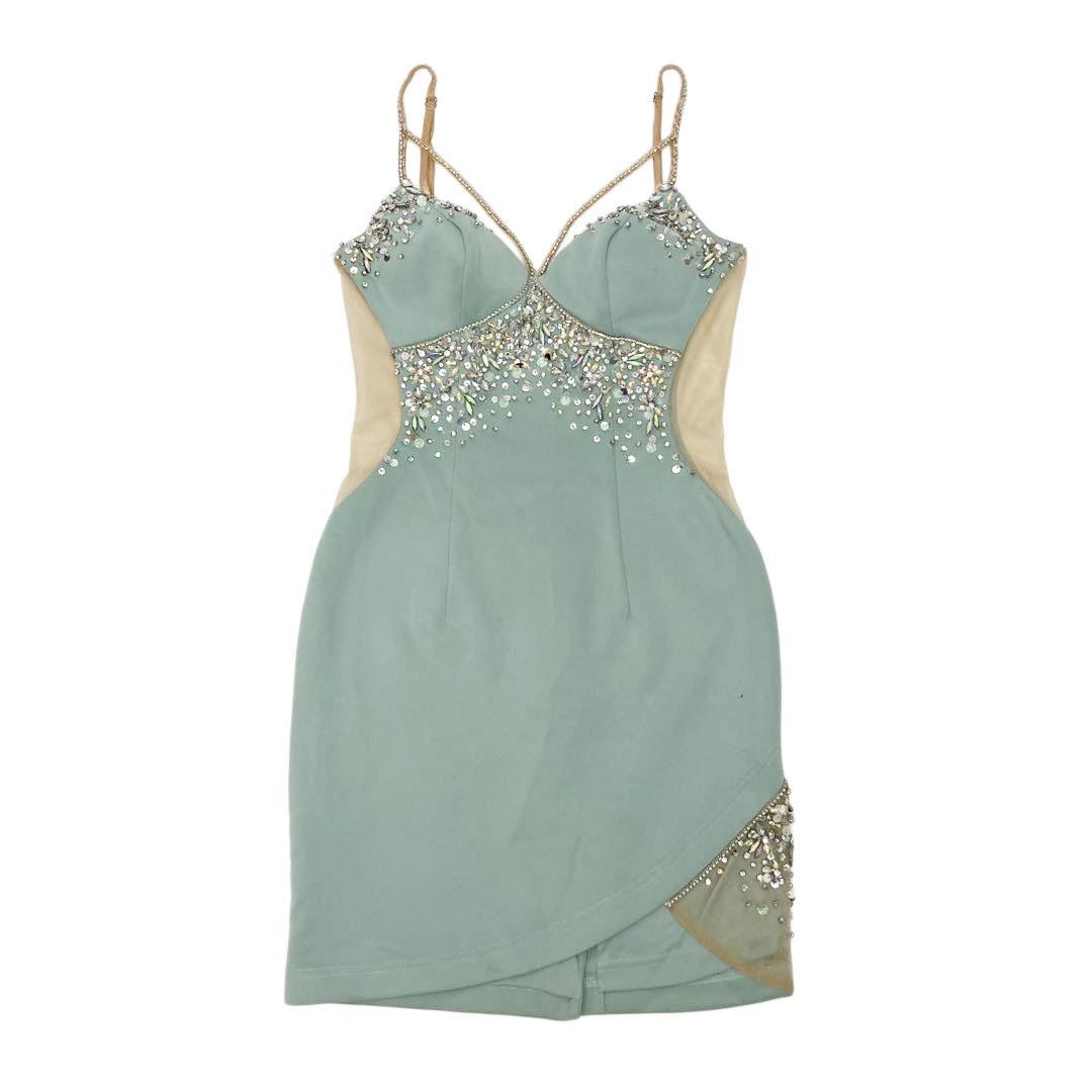 AngelR エンジェルアール バストウエストグラデーションビジューミニドレス