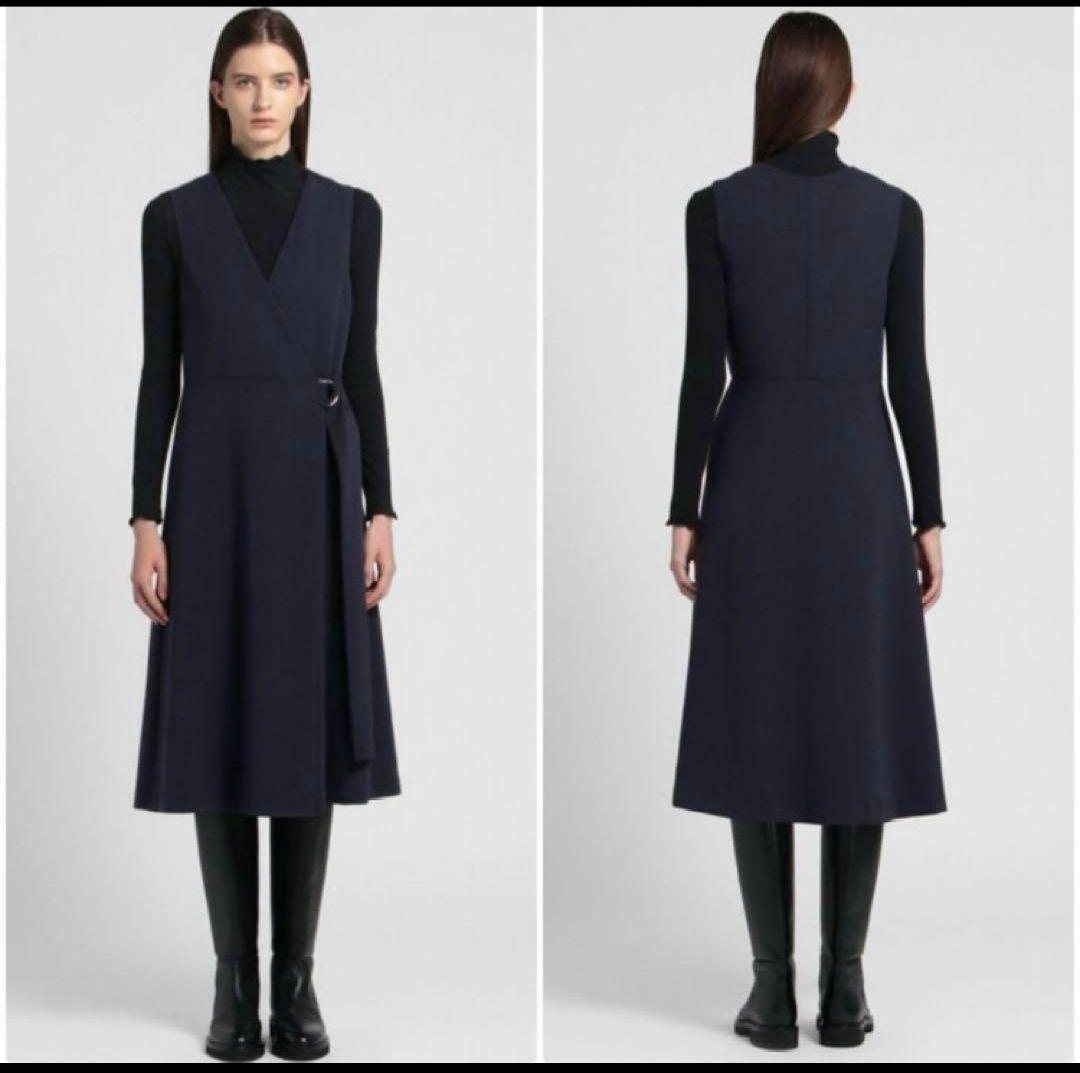 24SS theory luxe スワンピース　ネイビー　サイズ40