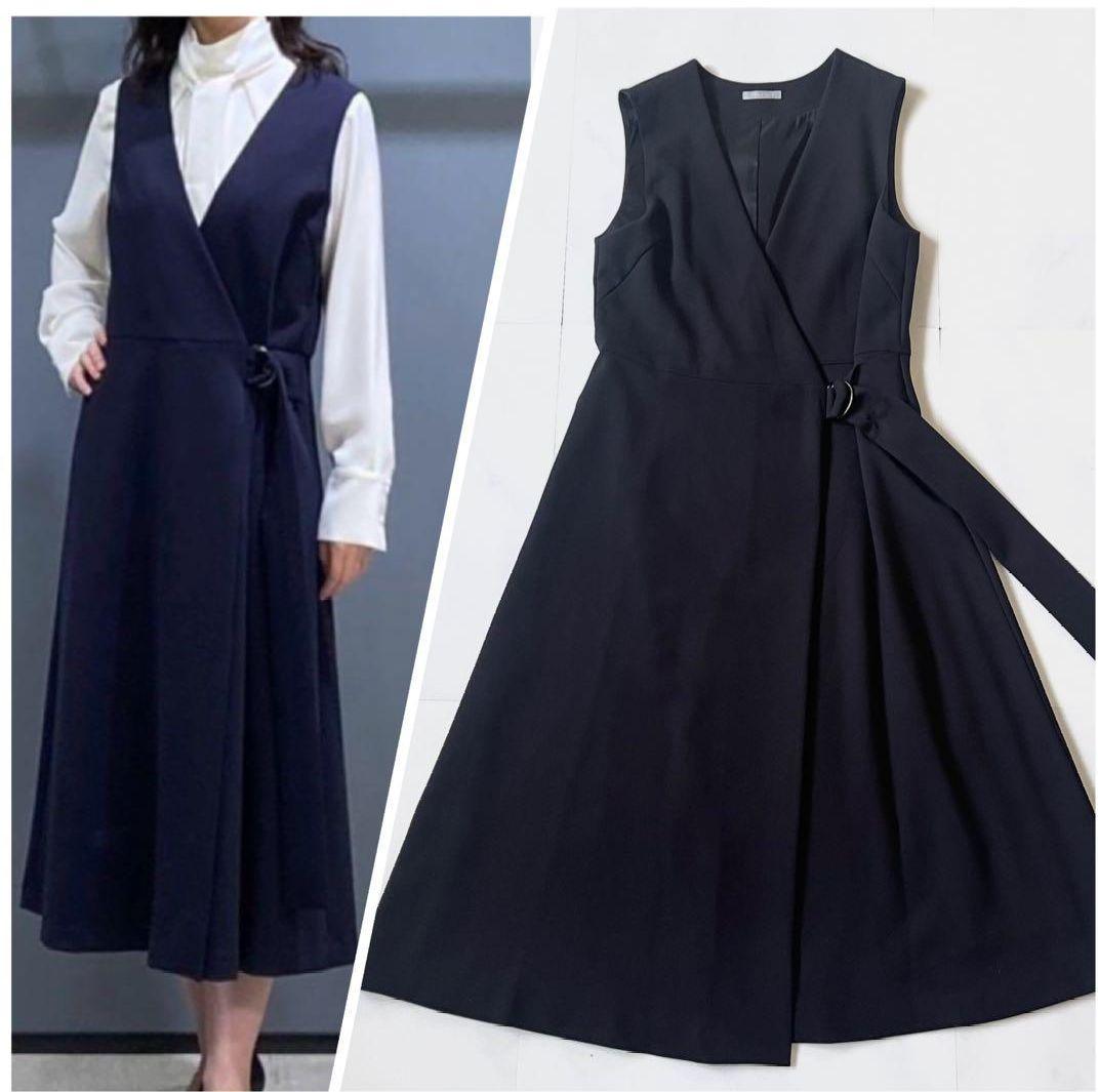 24SS theory luxe スワンピース　ネイビー　サイズ40