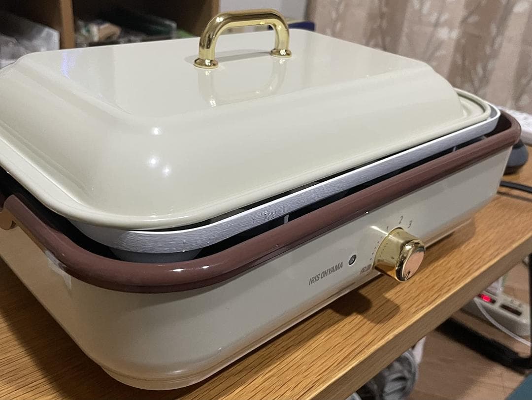 アイリスオーヤマ ホットプレート コンパクト 着脱式 温度調節機能付き_corg