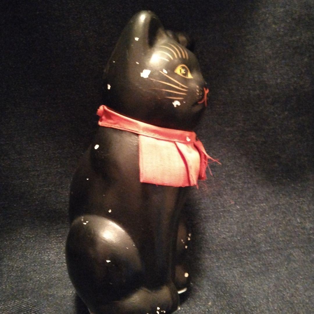 昭和レトロ　黒い招きネコ　貯金箱　当時　開運　ビンテージ