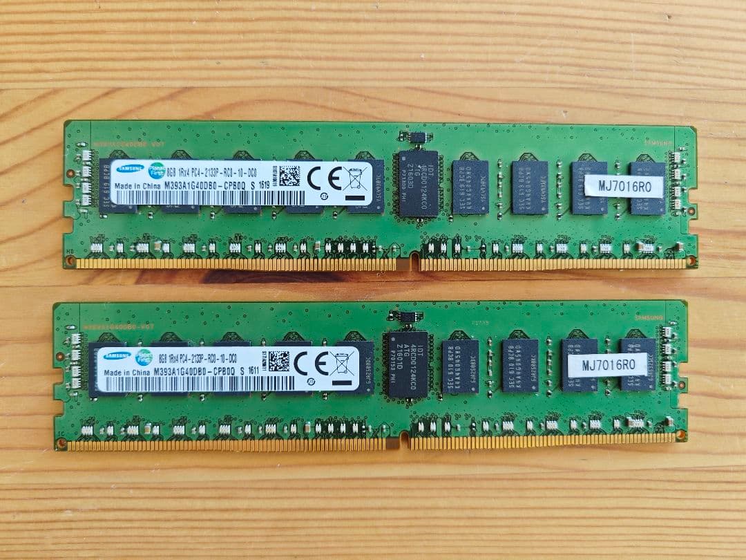 Samsung DDR4 8GBx2(16gb)メモリ 2133MHz ECC
