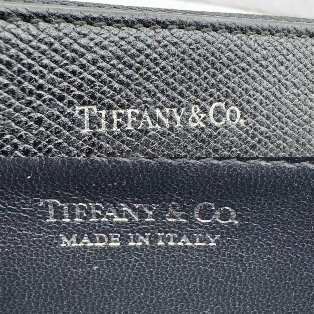 【美品】ティファニー 長財布 ラウンドファスナー レザー ブラック