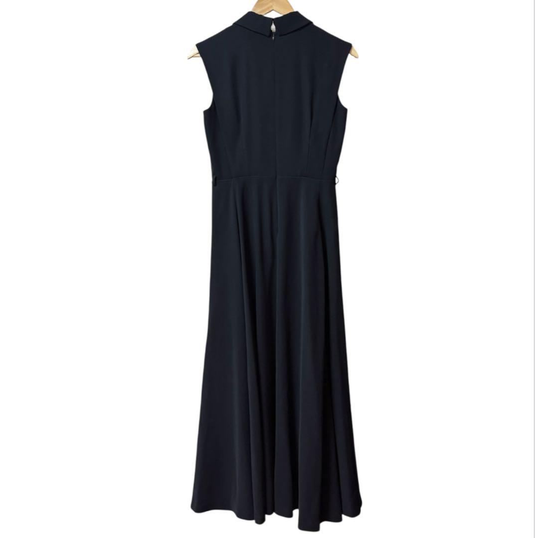 anuans アニュアンス ダブルサテンテーラードフレアワンピース ネイビー M