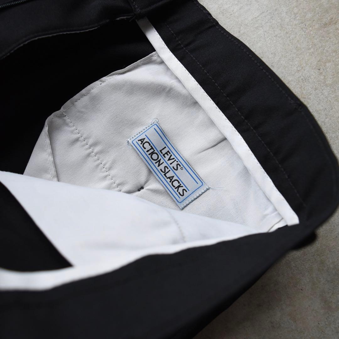 90s リーバイスアクションスラックス ブラック黒 USA W38L30 OVY