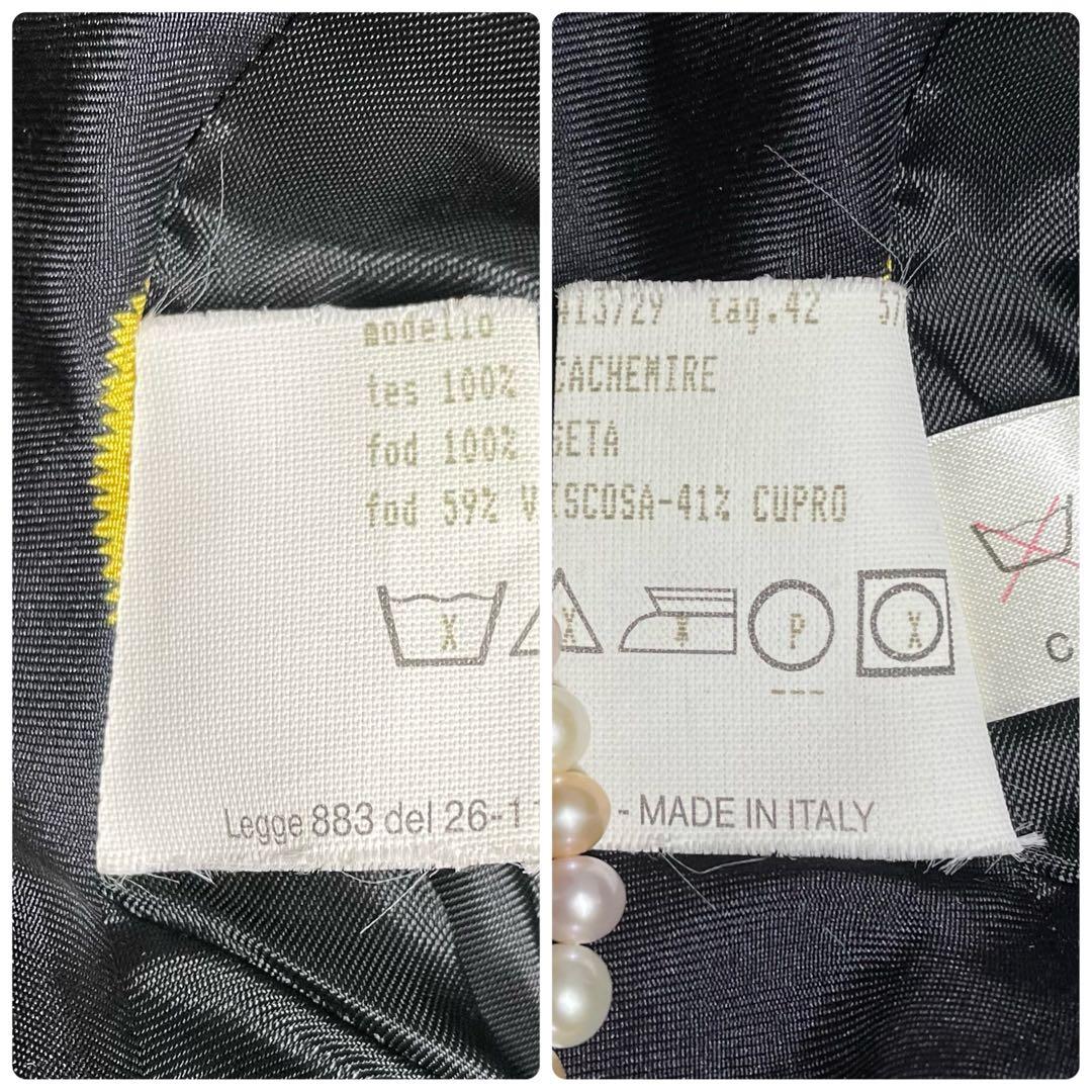 【上質】 ✨ヘルノ xロロピアーナ カシミヤxシルク ミンクファー付コート 42