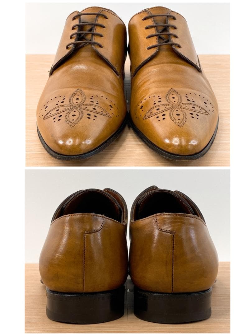 専用ルイヴィトン ビジネスシューズ 革靴 パンチング モノグラム ブラウン25㎝