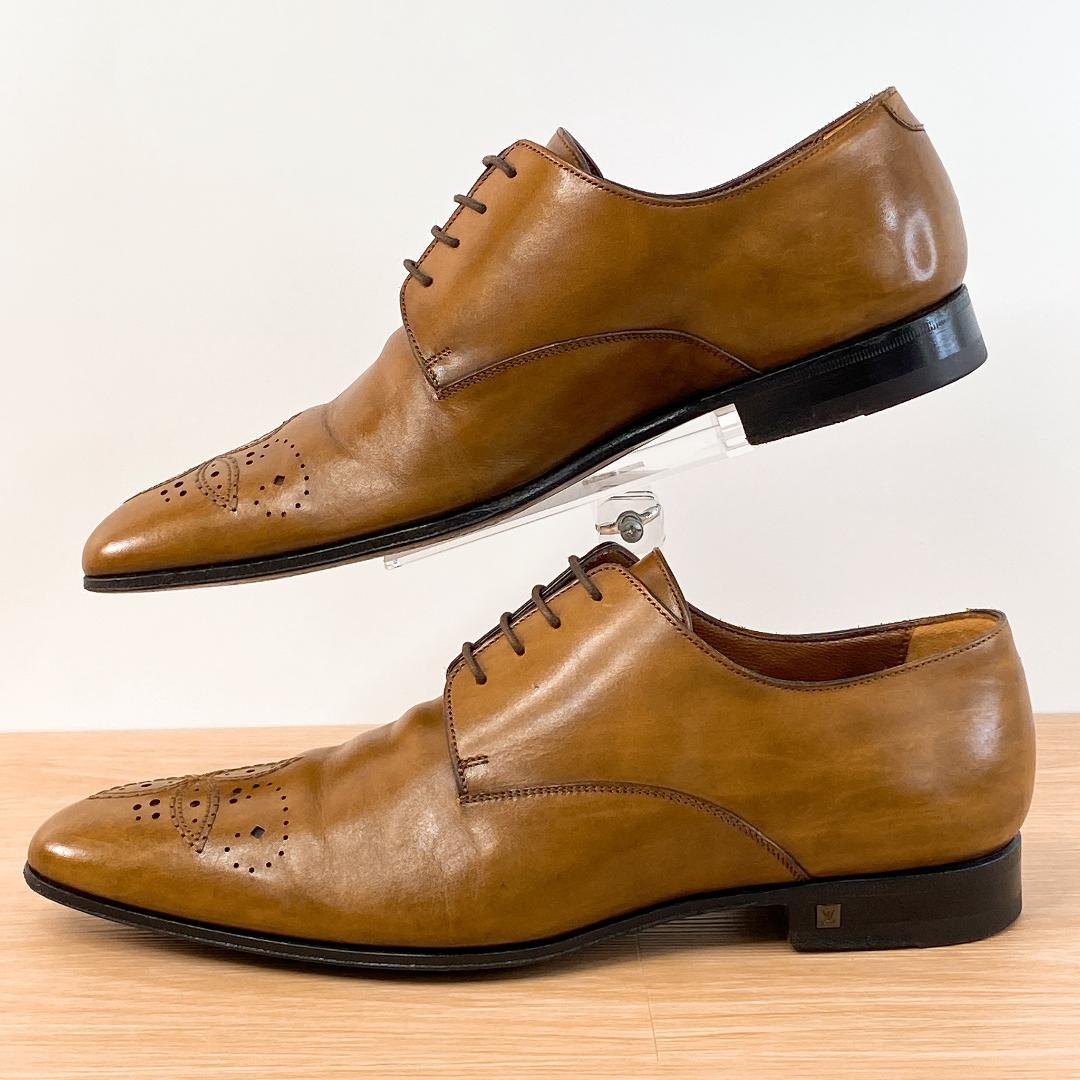 専用ルイヴィトン ビジネスシューズ 革靴 パンチング モノグラム ブラウン25㎝