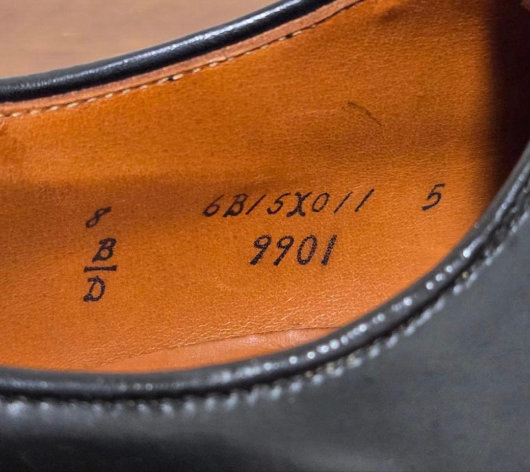 ALDEN 9901 US8 コードバンプレーントゥシューズ 短靴 靴 レザー