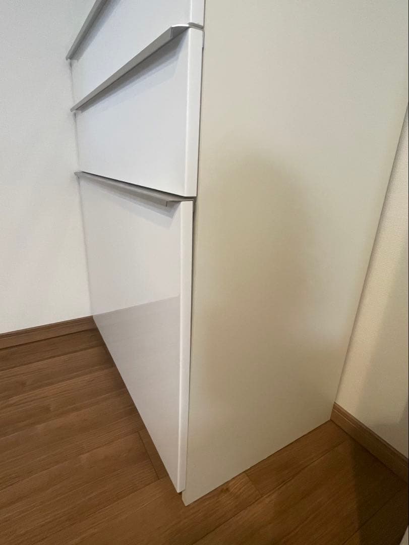 パモウナ　ホワイト ガラス扉 食器棚