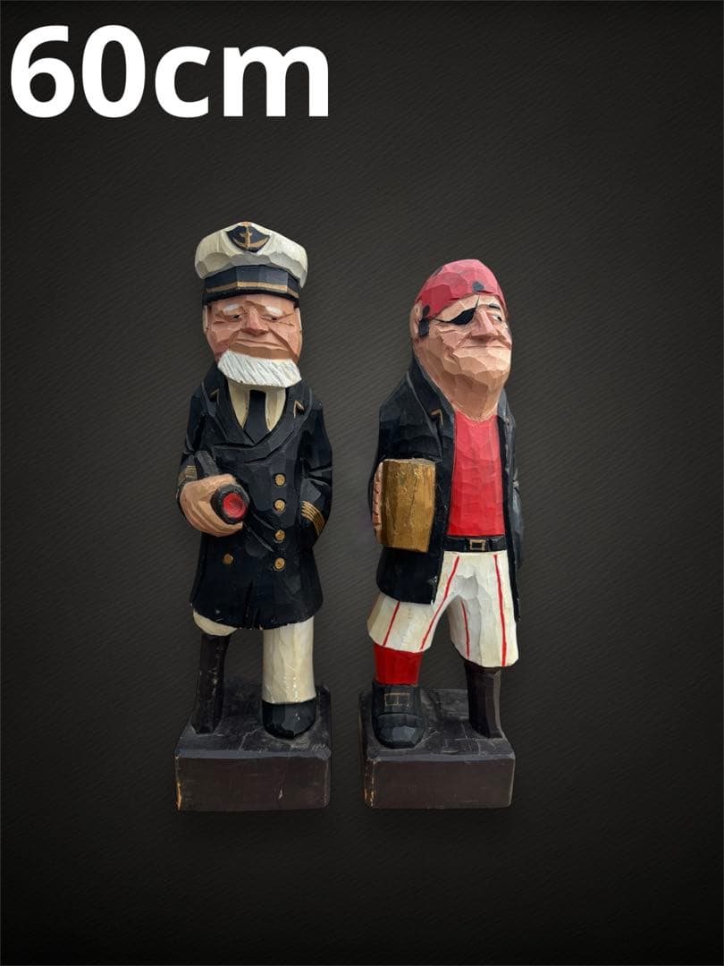 マドロス　人形　木彫り　船長　海賊　セット　ヴィンテージ　置物