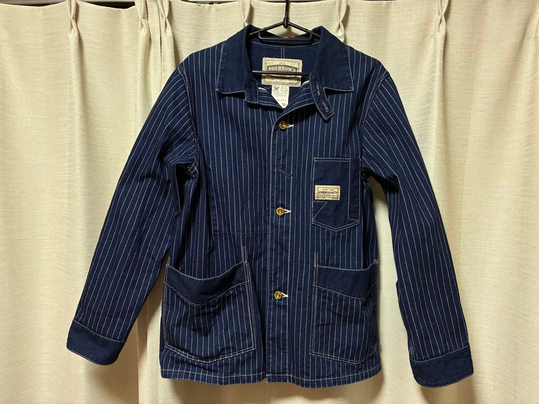 フェローズ カバーオール 36長袖ウォバッシュストライプ 550CA