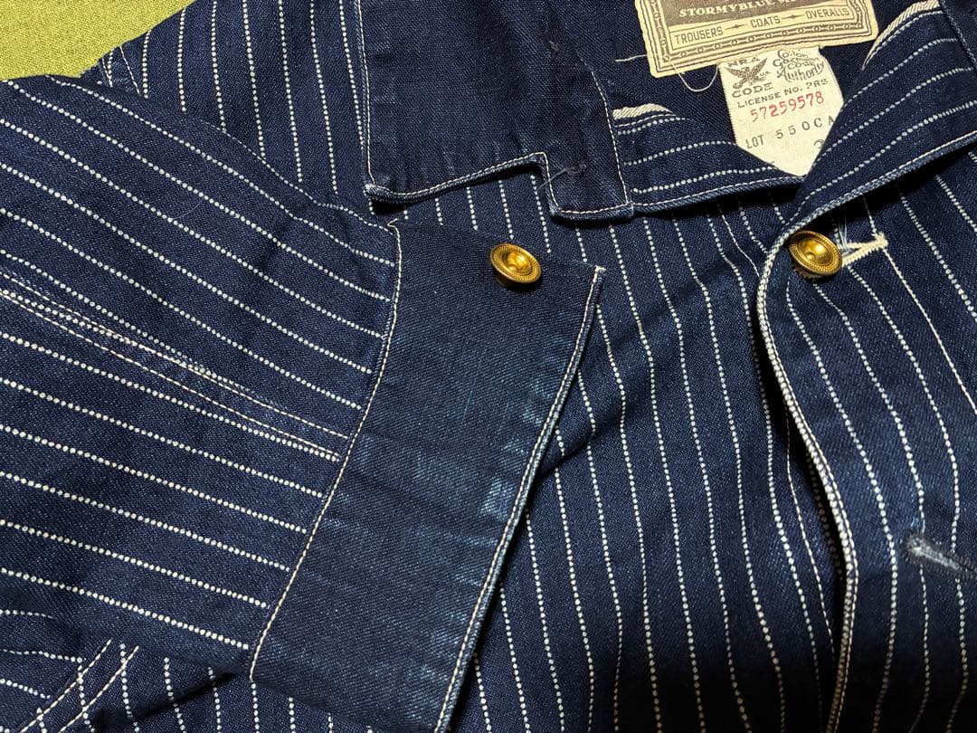 フェローズ カバーオール 36長袖ウォバッシュストライプ 550CA