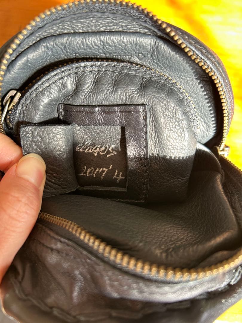 籐とレザーのかごバッグ小物入れ