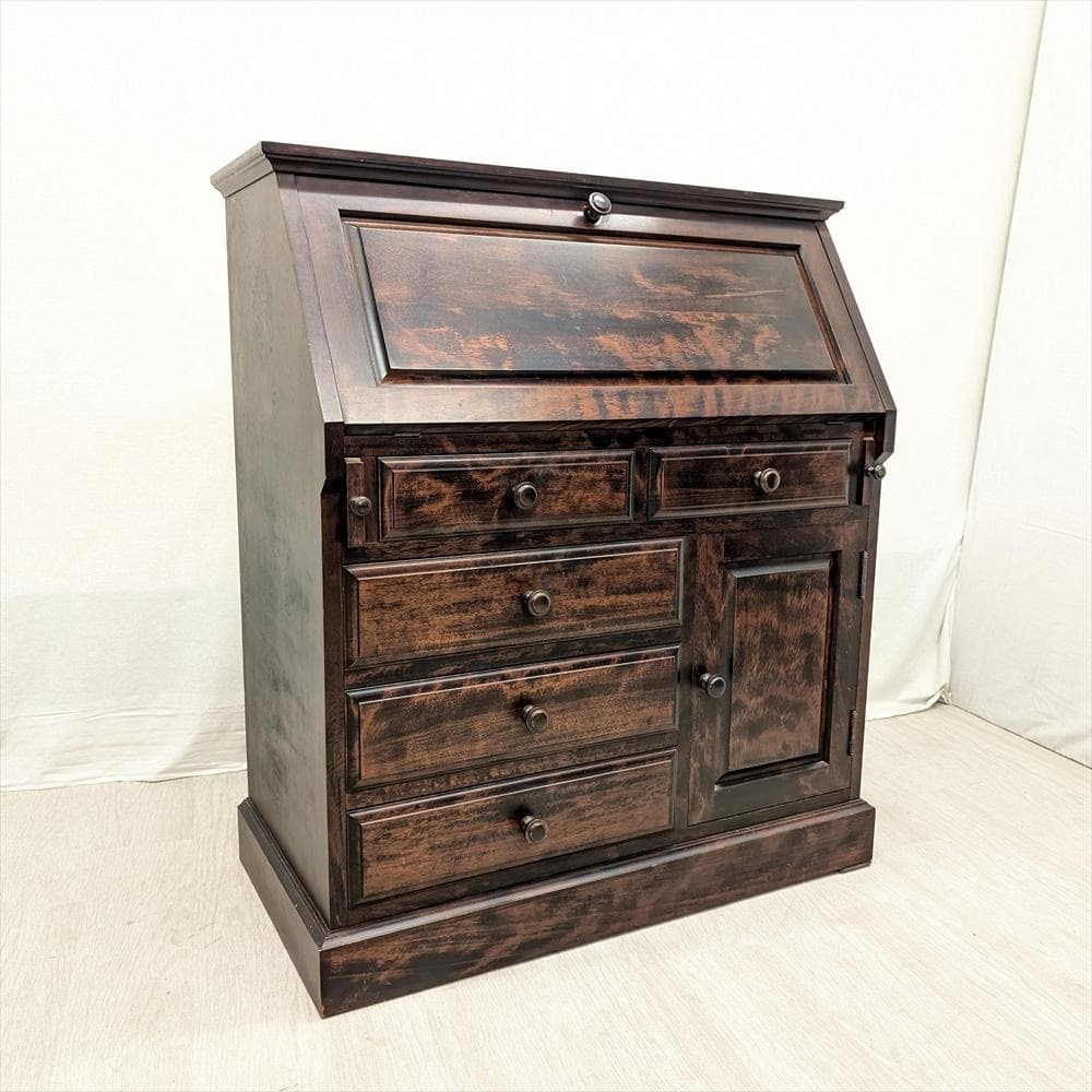 天然木　ライティングデスク　ライティングビューロー　学習机　勉強机　デスク　民藝