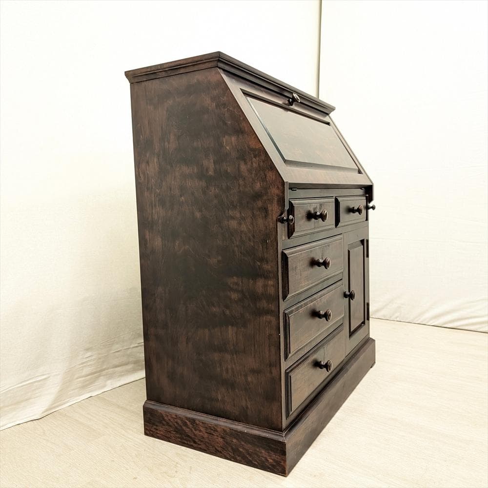 天然木　ライティングデスク　ライティングビューロー　学習机　勉強机　デスク　民藝